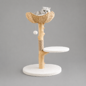 Cat Tree Solid Wood Natural Wood with Condo – MR20