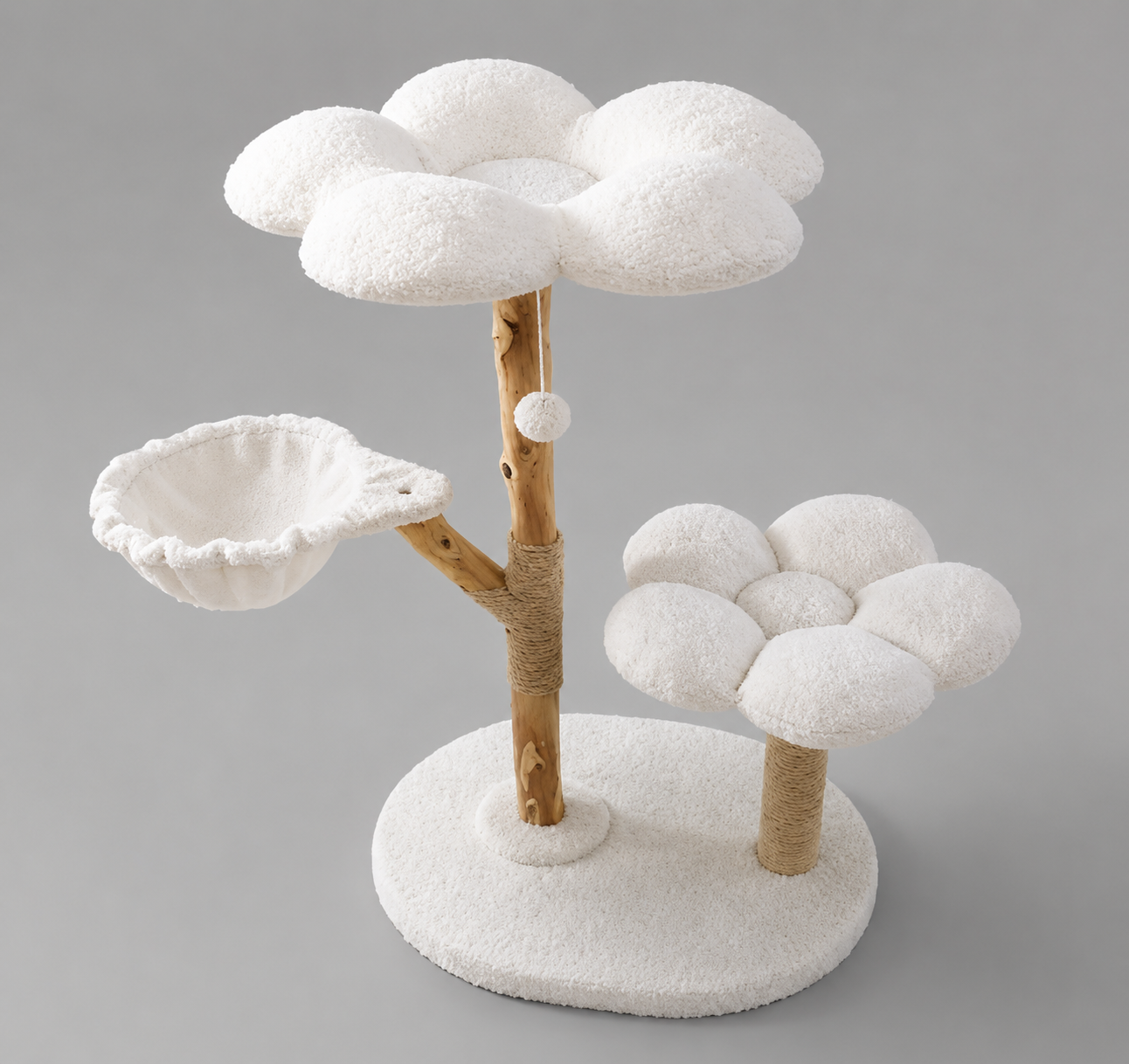 Natural Wood Cat Tree MR49-B | OEM Cat Furniture Manufacturer