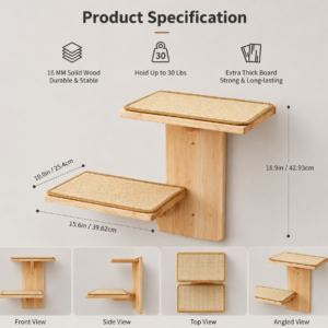 Solid Wood Custom Cat Tree – SPW-NWCT-026