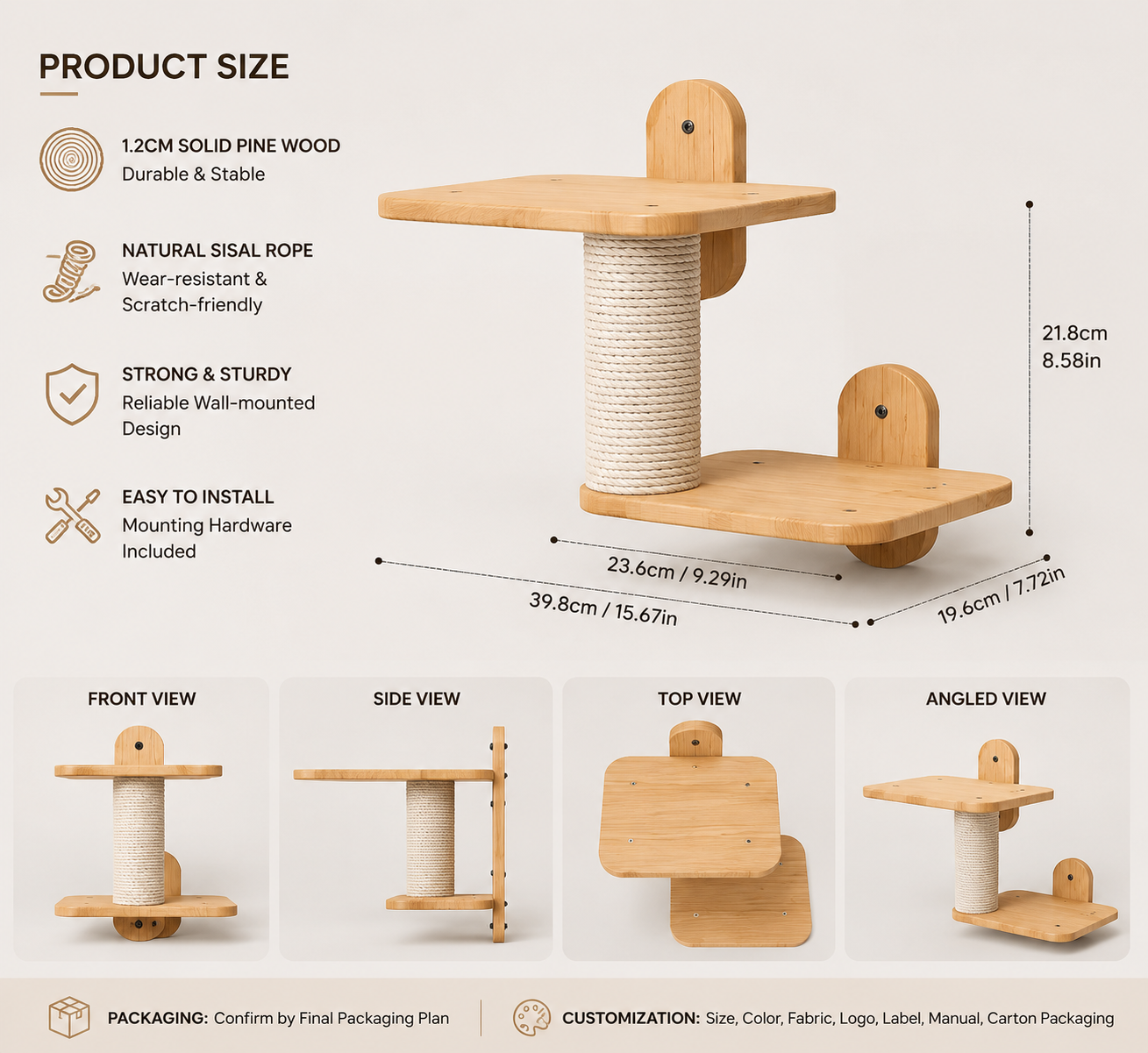 Solid Wood Custom Cat Tree – SPW-NWCT-028