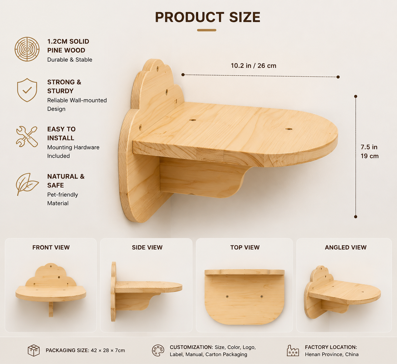 Solid Wood Custom Cat Tree – SPW-NWCT-029