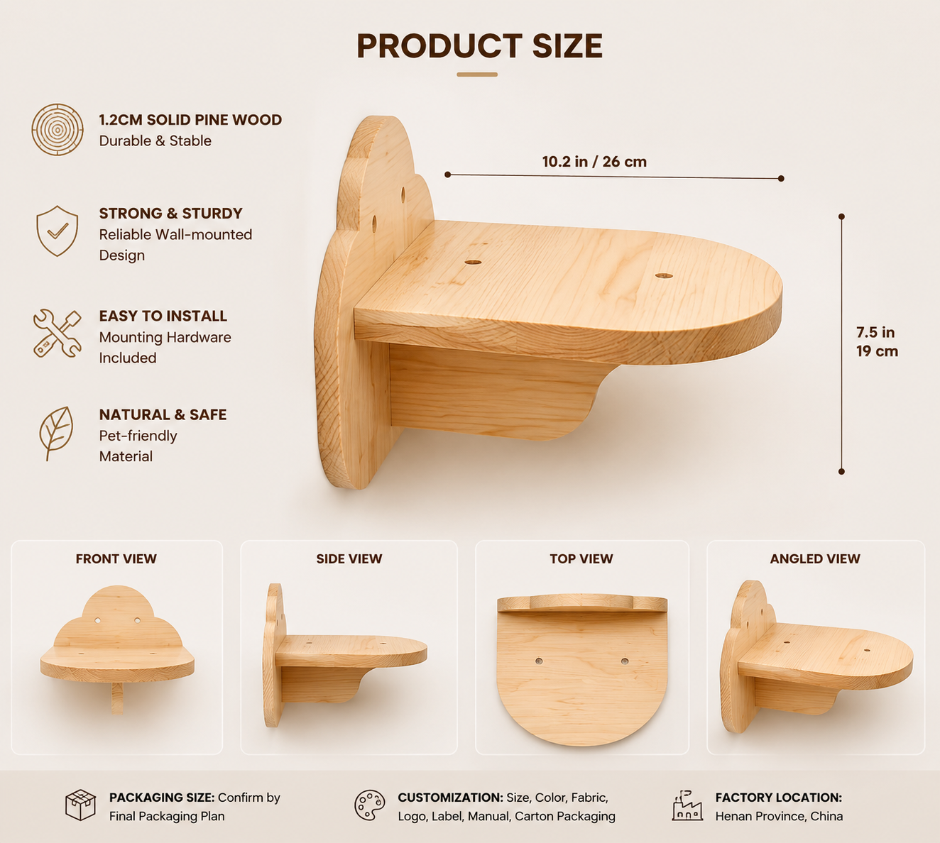 Solid Wood Custom Cat Tree – SPW-NWCT-030