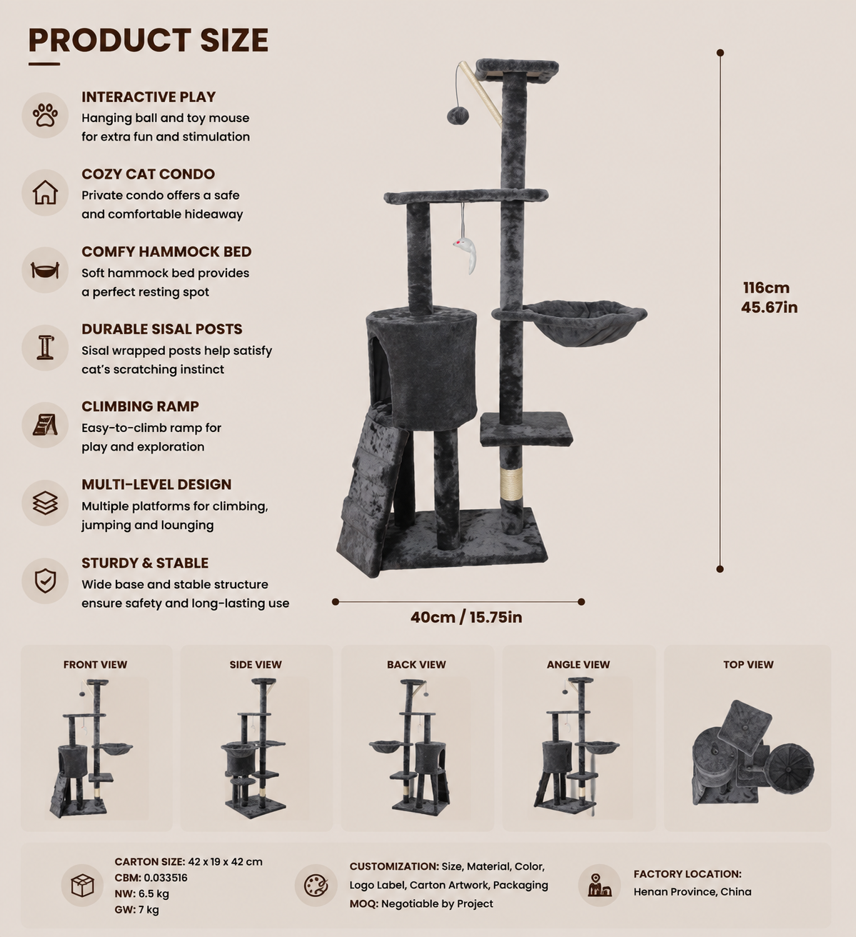 Cat Tree Basic Five-Level – MT55