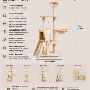 Cat Tree Luxury Five-Level Cotton Rope Version – MT05-M-BM