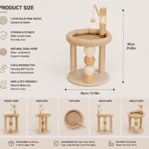 Cat Tree Upgraded Double-Level – MP17-K