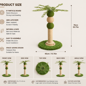Solid Wood Turntable Cat Tree – MP55