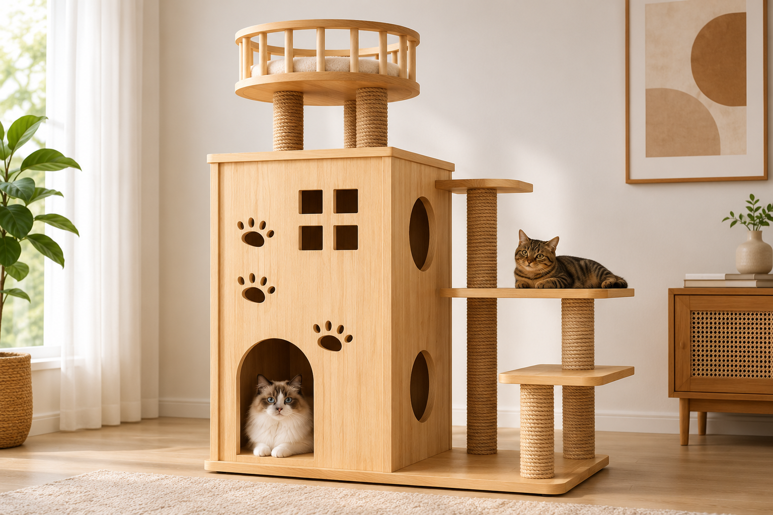 wooden cat condo and cat house manufacturer