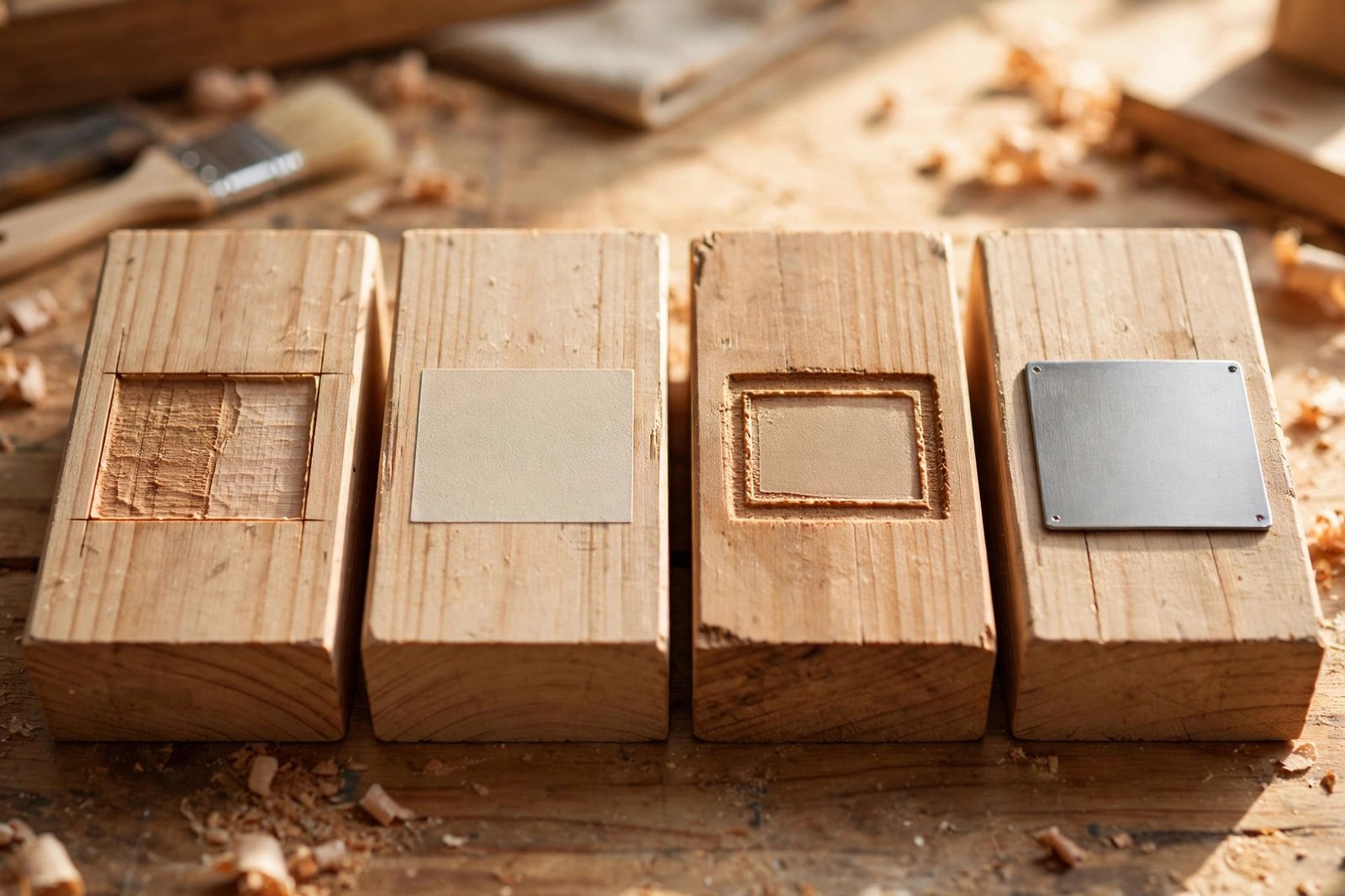 Logo engraving methods for wooden furniture: laser engraved brand mark on solid wood